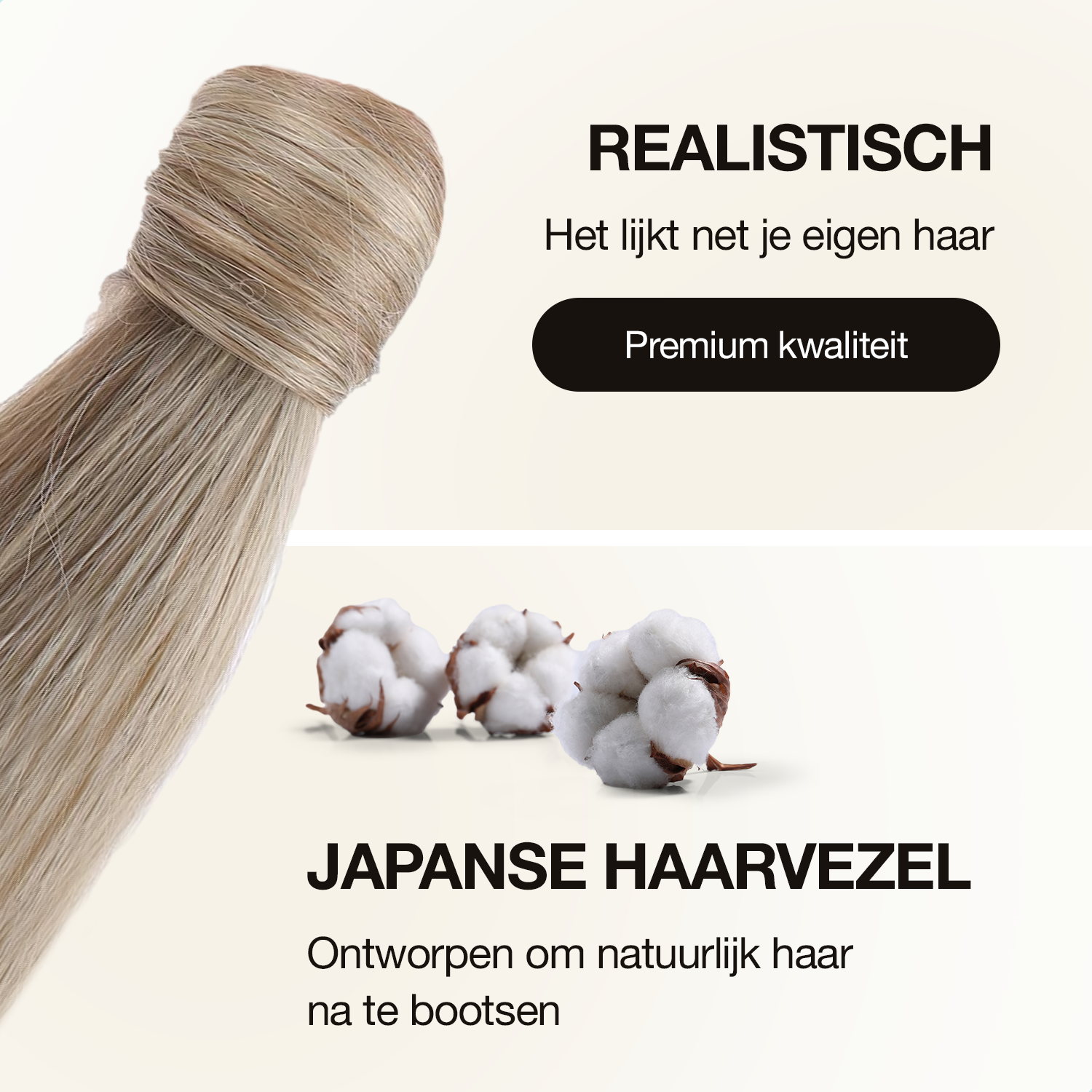 Wrap Around Ponytail Haar Extensions Paardenstaart Extension - As Blond - Steil - 60 cm