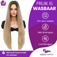 Donkerblonde Lange Pruik Steil - 85 cm