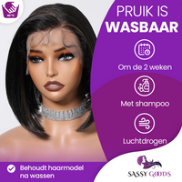 Luxe Lace Wig Zwart 30 cm