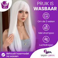 Pruik Wit Lang Pruik Sassy Goods 