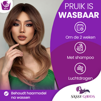 Licht Bruine Pruik met Lagen - 60 cm