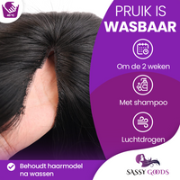 Pre order Luxury Black Wig Front Lace Wig - Straight - 60-65 cm