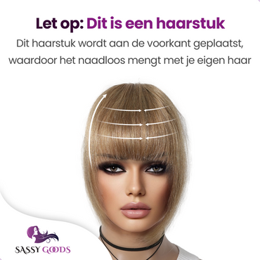 Clip in Pony Echt Haar - Pony Hair Extensions - Bangs - Goud Blond