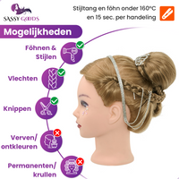 Oefenhoofd 80% Echt Haar Donkerblond