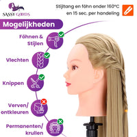 Donkerblond Oefenhoofd Kappershoofd Oefenhoofd Sassy Goods 