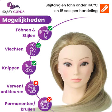 Blond Ombre Oefenhoofd Kappershoofd Oefenhoofd Sassy Goods 