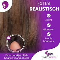 Donkerbruine pruik met lang haar - 70 cm