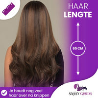 Donkerbruine pruik met lang haar - 70 cm