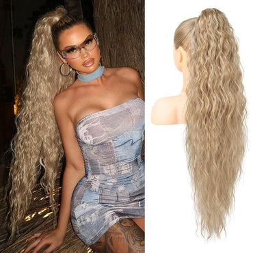 Wrap Around Ponytail Haar Extensions Paardenstaart - Blond Krullend - 60 cm