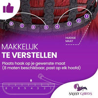 Rode Pruik - Pruiken Dames - Wig - Verstelbaar - Kort Haar - Rood - 35 cm Pruik Sassy Goods 