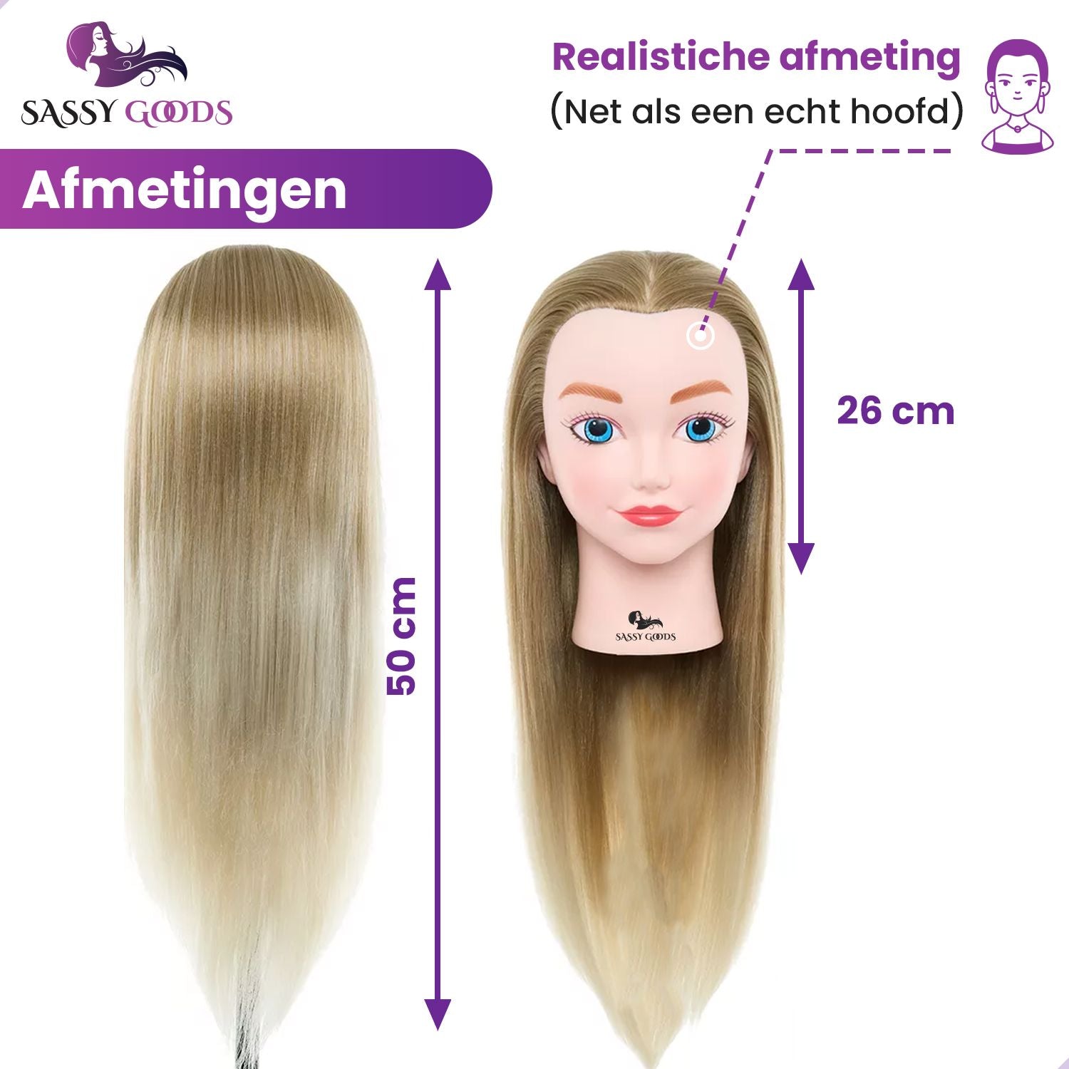 Blond Ombre Oefenhoofd Kappershoofd Oefenhoofd Sassy Goods 