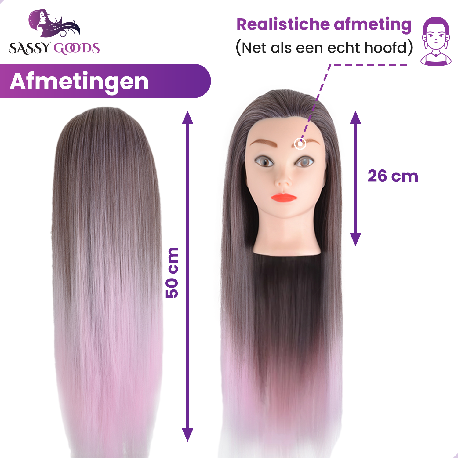 Oefenhoofd Kappershoofd Roze Donkergrijs - 70 cm