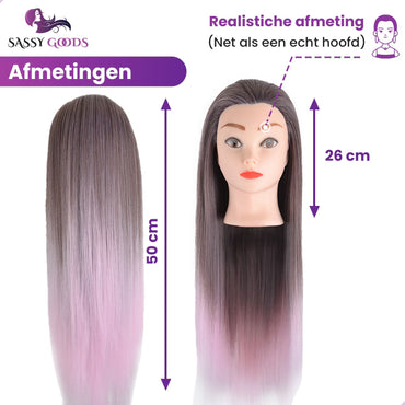 Oefenhoofd Kappershoofd Roze Donkergrijs - 70 cm Oefenhoofd Sassy Goods 