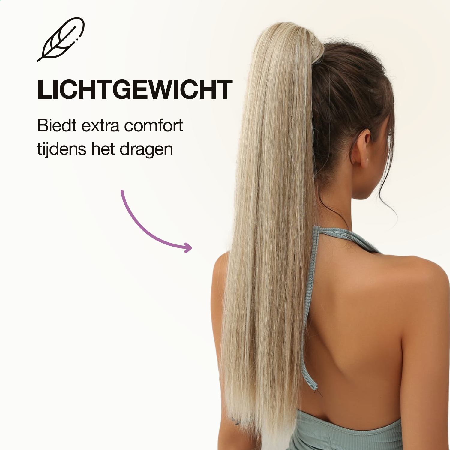 Wrap Around Ponytail Haar Extensions Paardenstaart Extension - As Blond - Steil - 60 cm