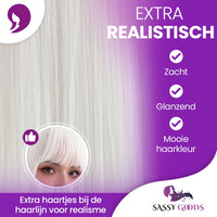 Pruik Wit Lang Pruik Sassy Goods 