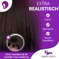Donkerbruine Pruik Kort Pruik Sassy Goods 