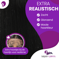 Luxe Zwarte Front Lace Wig Steil