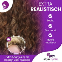 Bruine Highlights Krullen Pruik Pruik Sassy Goods 