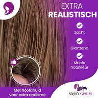Bruine Pruik met Lagen Pruik Sassy Goods 