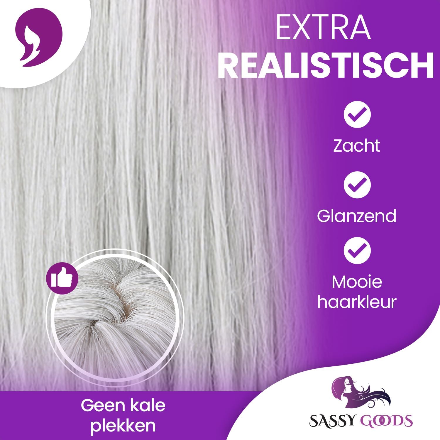Zilver Korte Pruik Pruik Sassy Goods 