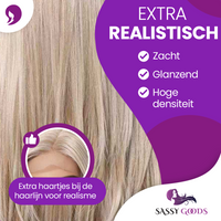 Lace Wig Licht Blond 55 cm met Lagen