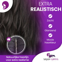 Zwarte Pruik Lang Golvend Pruik Sassy Goods 
