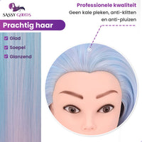 Oefenhoofd Kappershoofd Roze Blauw - 70 cm Oefenhoofd Sassy Goods 