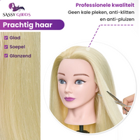 Blond Oefenhoofd Kappershoofd 50% Echt Haar