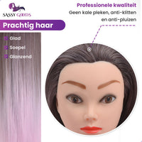 Oefenhoofd Kappershoofd Roze Donkergrijs - 70 cm Oefenhoofd Sassy Goods 