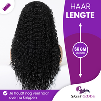 Luxe Lace Wig 13*4 Krullend Zwart Haar
