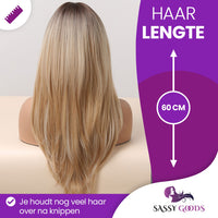 Blonde pruik met Lagen - 60 cm Pruik Sassy Goods 