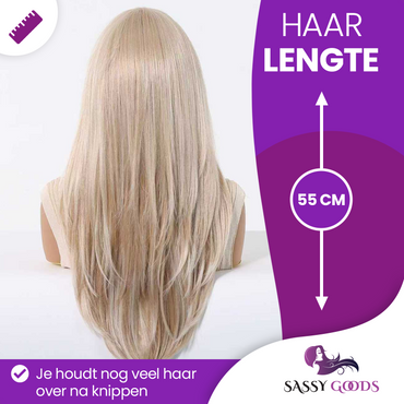 Lace Wig Licht Blond 55 cm met Lagen