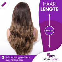 Luxe Bruine Lace Wig met Highlights