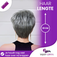 Pixie Pruik Zilver Grijs - Pruiken Dames 30% Echt Haar Pruik Sassy Goods 