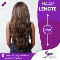 Luxe Bruine Pruik Lace Front Wig Donkerbruin