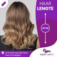 Donkerblonde Pruik Halflang