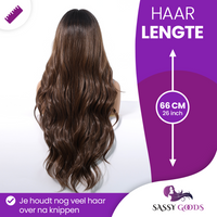 Luxe Donkerbruine Pruik Front Lace Wig - 66 cm