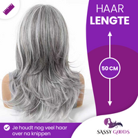 Luxe Front Lace Lace Wig Grijs 50 cm