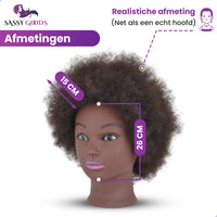 Oefenhoofd Kappershoofd 100% Echt Haar Oefenhoofd Sassy Goods 