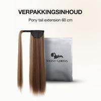 Wrap Around Ponytail Haar Extensions Paardenstaart Extension - As Bruin - Steil - 45 cm Haarextensies Sassy Goods 