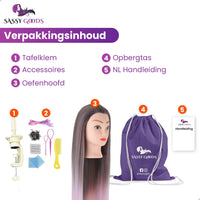 Oefenhoofd Kappershoofd Roze Donkergrijs - 70 cm Oefenhoofd Sassy Goods 