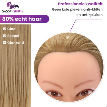 Donkerblond Oefenhoofd Kappershoofd Oefenhoofd Sassy Goods 
