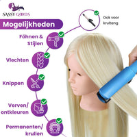 Oefenhoofd Kappershoofd Blond 80% Echt Haar Oefenhoofd Sassy Goods 