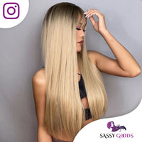 Blonde Lange Pruik Steil - 70 cm