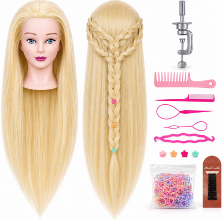 Blond Oefenhoofd Kappershoofd 50% Echt Haar