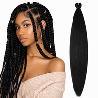 Premium zwarte hair extensions synthetisch - 65 cm