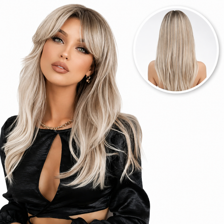 Asblonde Pruik Lang - 70 cm