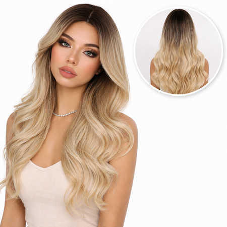 Ombre as Blonde Pruik Lang - 70 cm