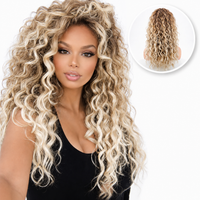 Luxe Blonde Krullen Pruik - 65 cm