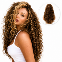 Prachtige bruine pruik met highlights - 65 cm